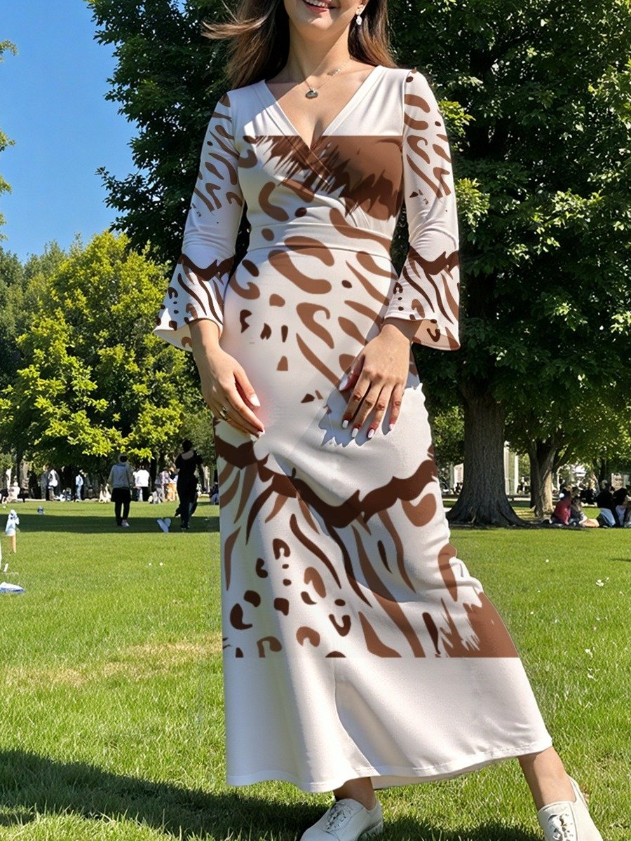 Wild Instinct Abstract Print Wrap Maxi Dress product image (1)