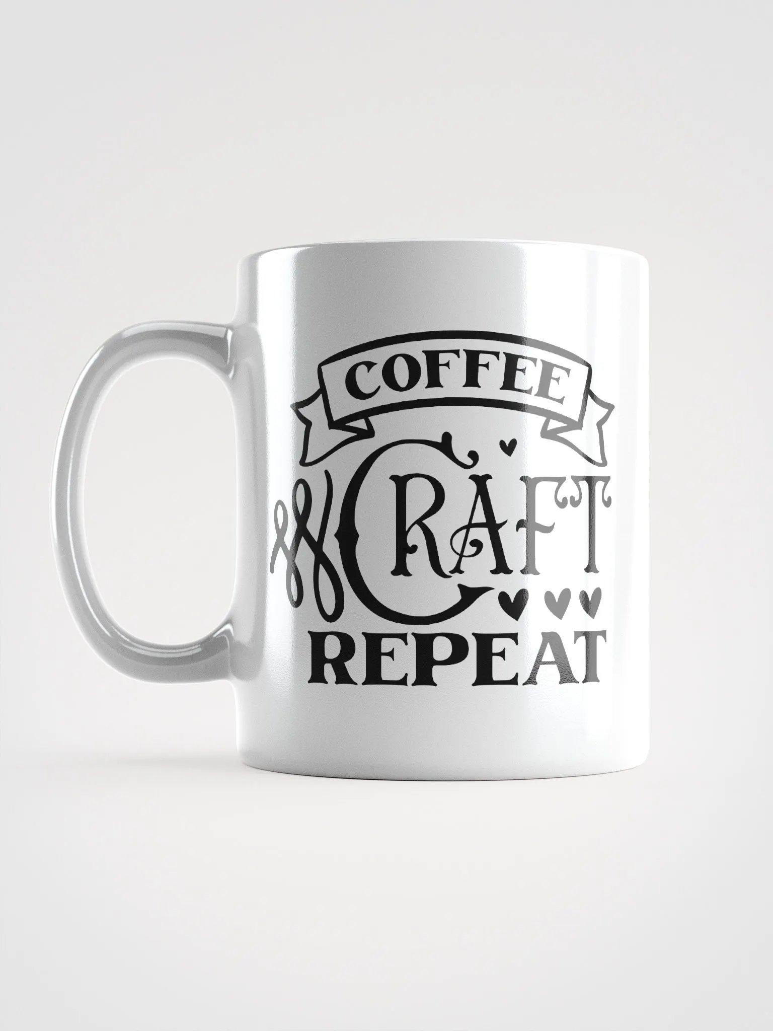 Coffee Craft Repeat White Glossy Mug product image (6)