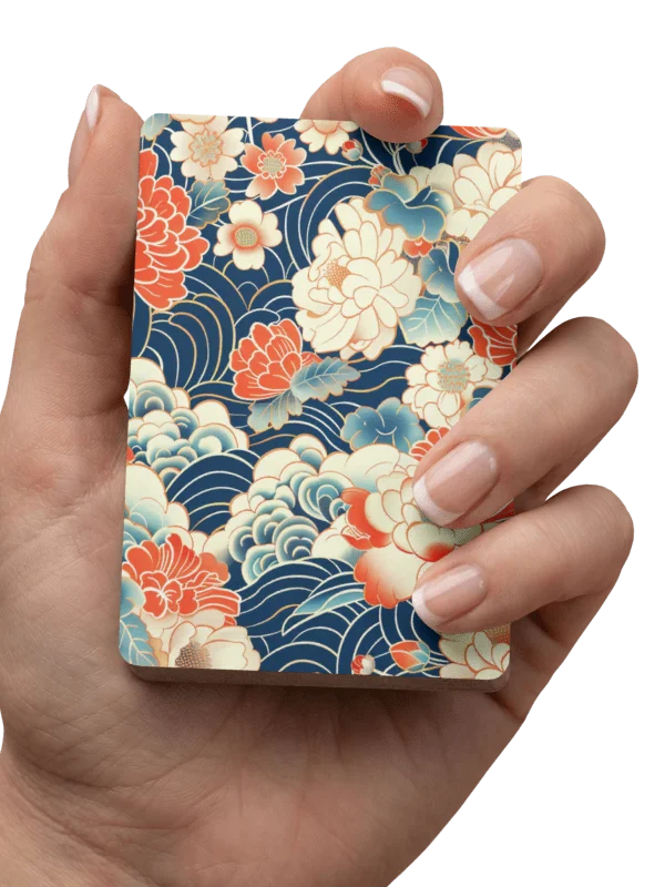 Traditional Japanese Floral Playing Cards - Peony Wave Aesthetic Card Deck product image (3)
