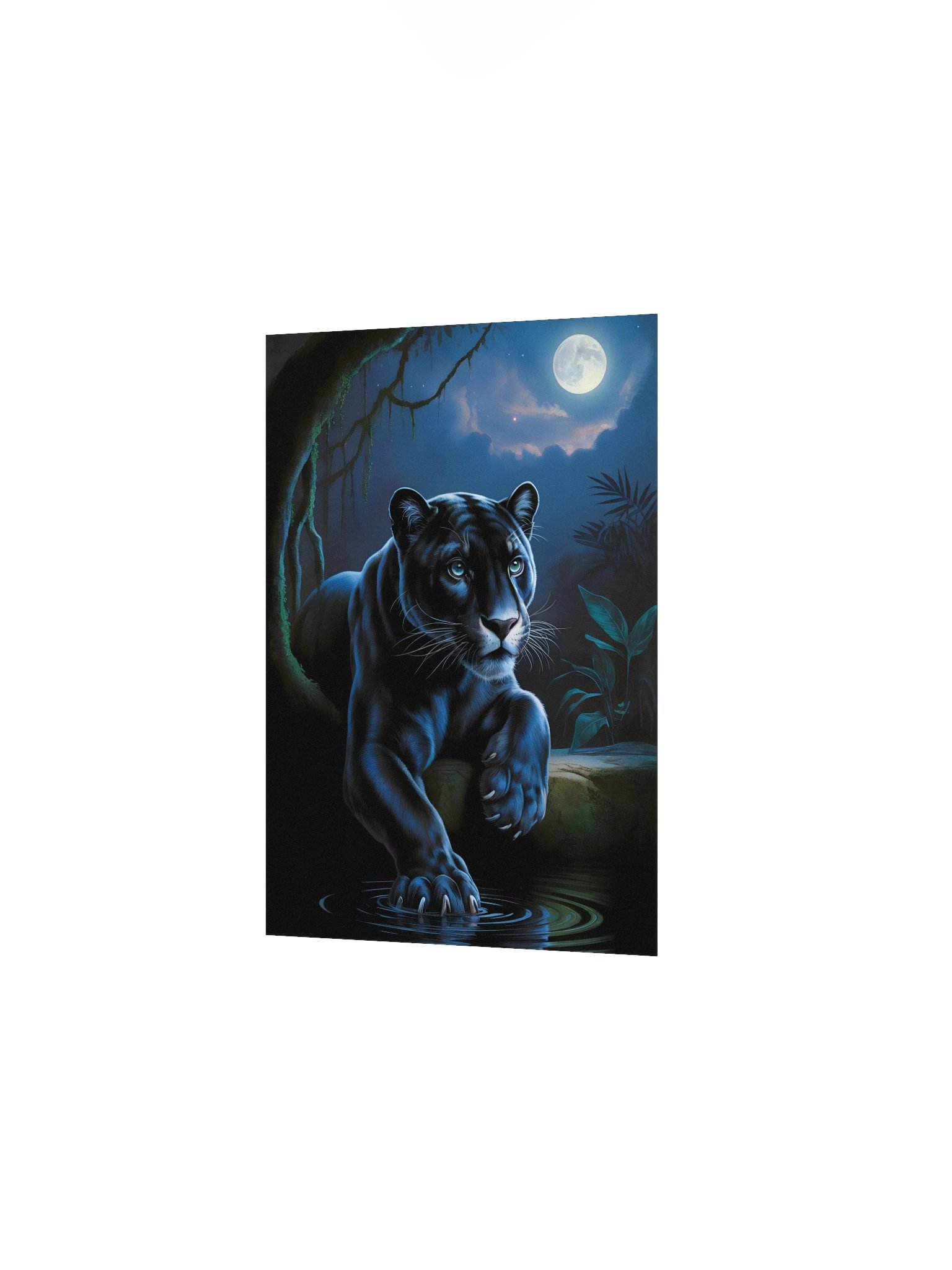 Moonlit Black Panther Poster – Mystical Night Jungle Wall Art product image (3)