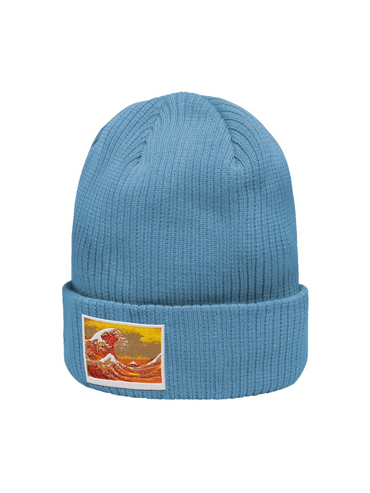 Orange Hokusai Light Blue Beanie product image (2)