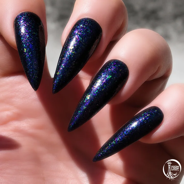BLUE HOUR BREAK - Midnight Blue Jelly Flakie Nail Polish product image (2)