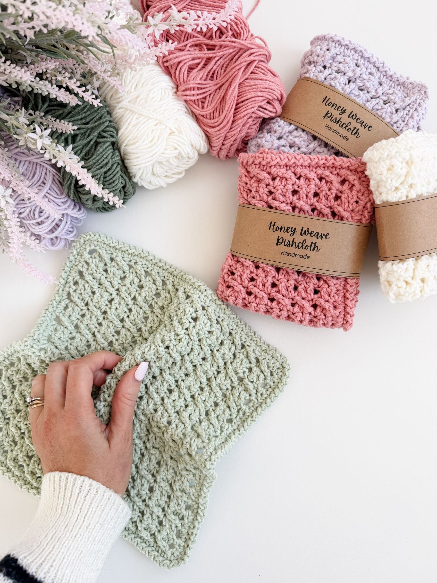 Honey Weave Dishcloth Crochet Pattern product image (1)