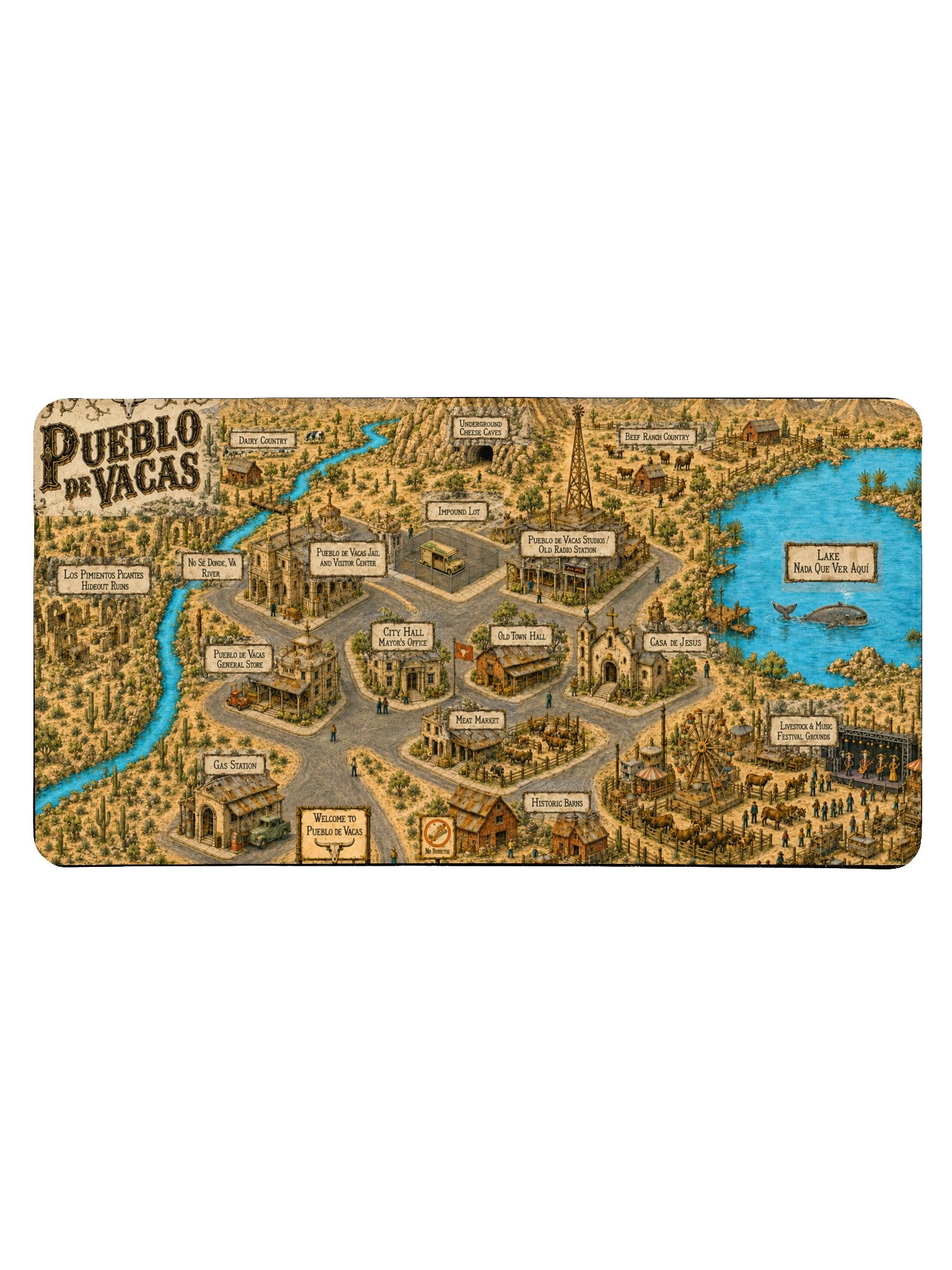 Pueblo de Vacas Map: The Desk Mat product image (1)