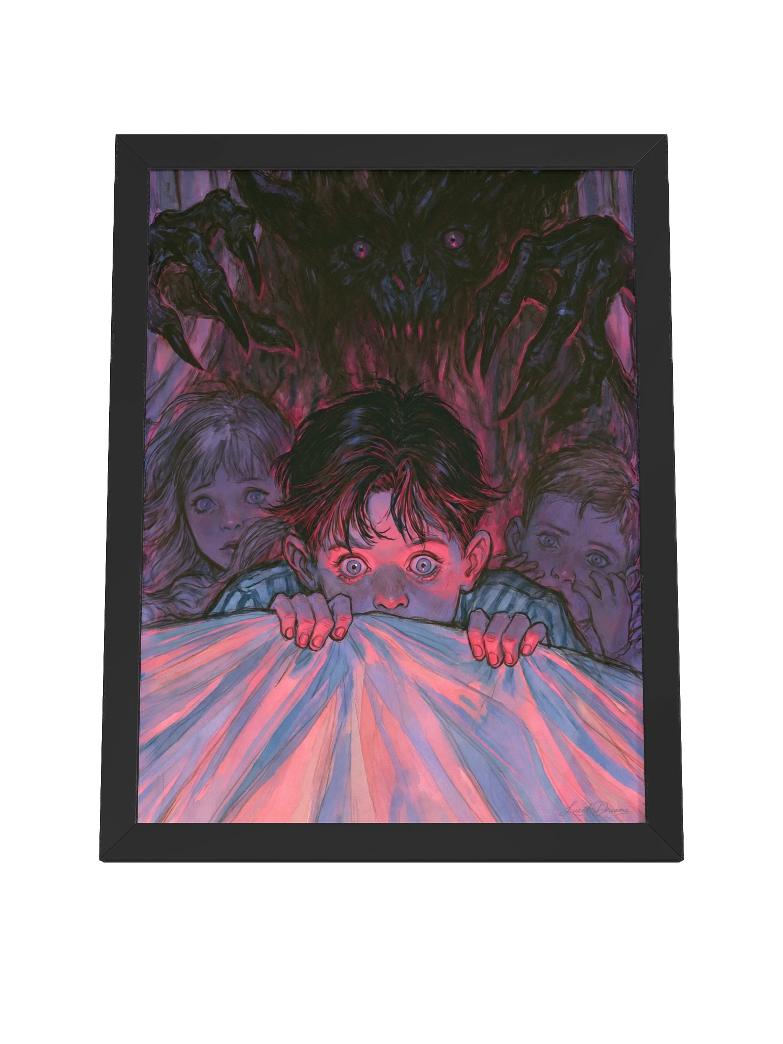 Bedtime Nightmare Framed Art Print — Nightmare Under the Covers product image (8)