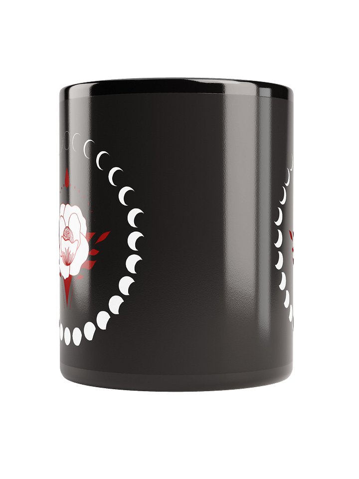 New Moon Cycle Floral Coffee Mug Black | Well Women Rising product image (2)