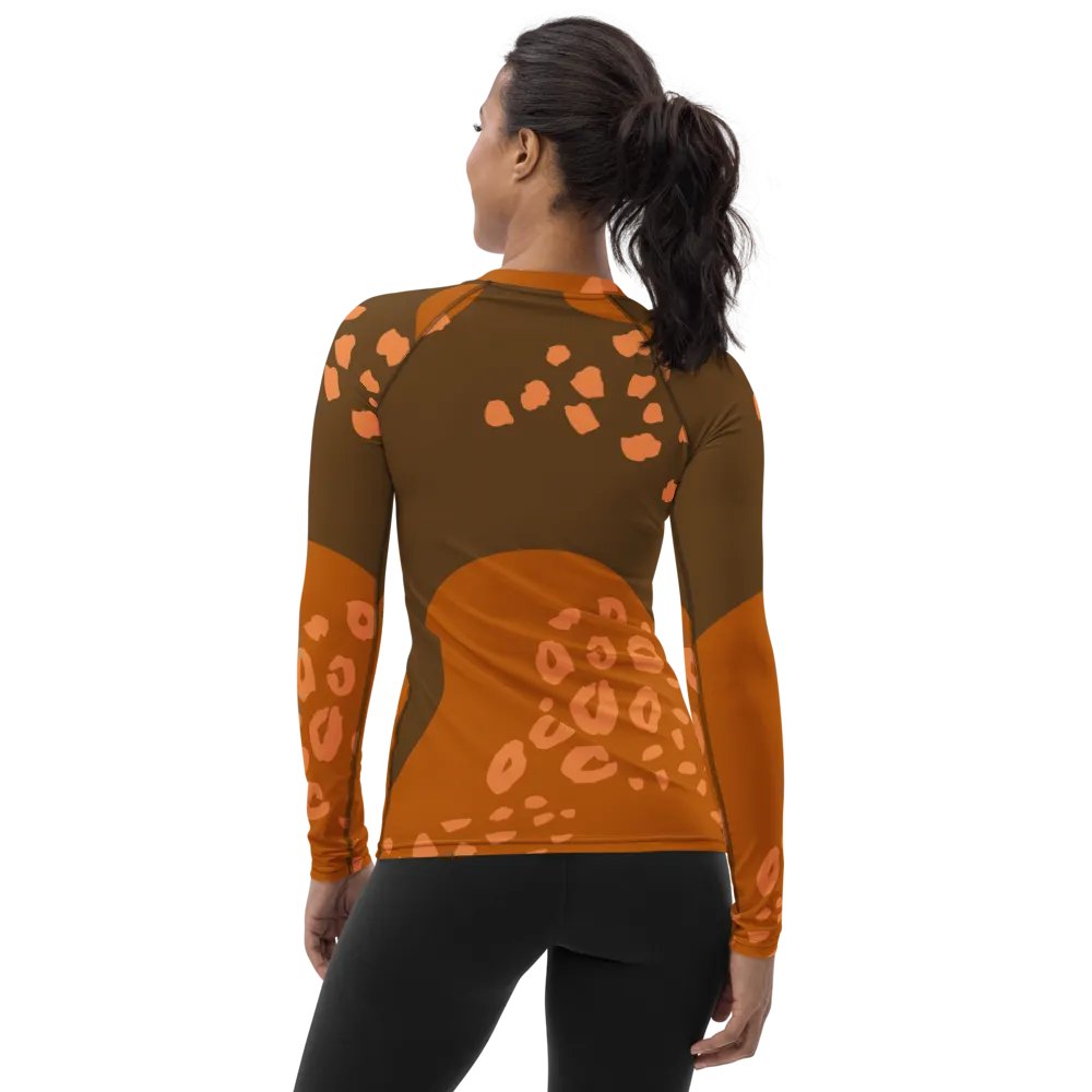 Orange Leopard Dream Women's Rash Guard product image (2)