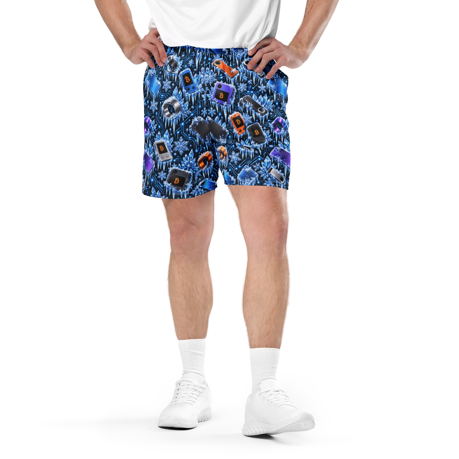 Crypto Wave All-Over Print Mesh Shorts product image (1)