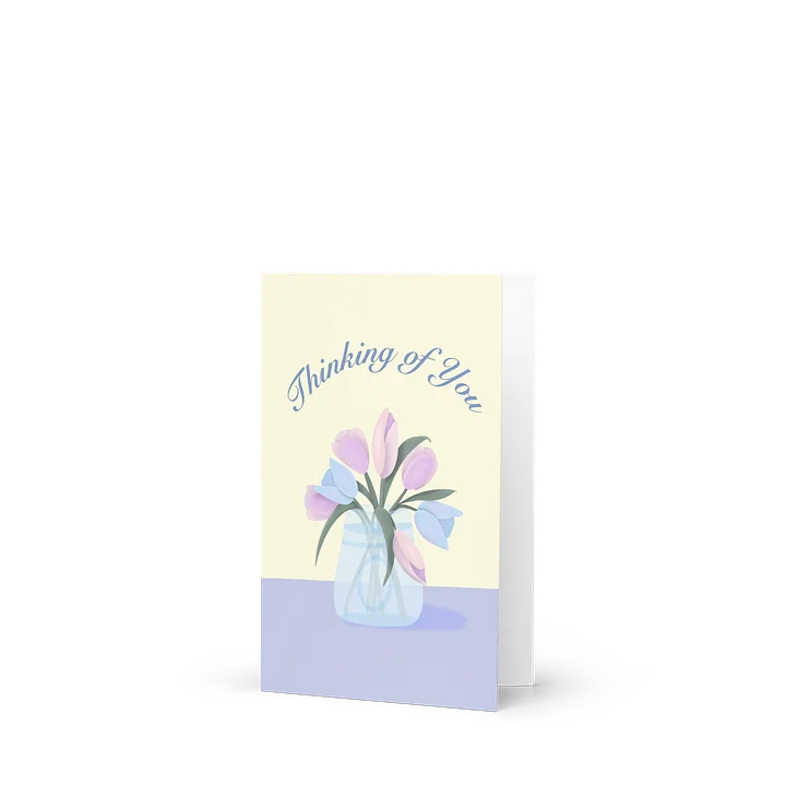 Thinking of You | Pastel Tulip Bouquet in Sky Blue Mason Jar product image (1)