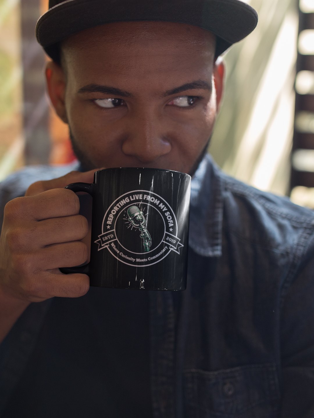 Reporting Live From My Sofa Podcast Microphone Mug product image (15)