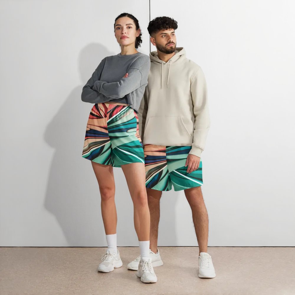 Abstract Geometric Athletic Long Shorts in Vibrant Colors (2XS-6XL) product image (2)