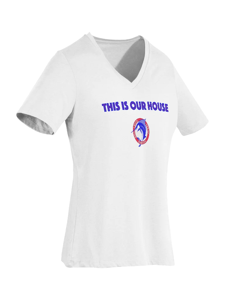 This Is Our House Map Back Ladies V-Neck product image (3)