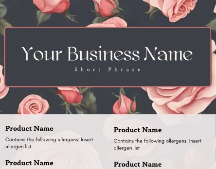 Classic Rose Cake Tasting Label Templates product image (1)
