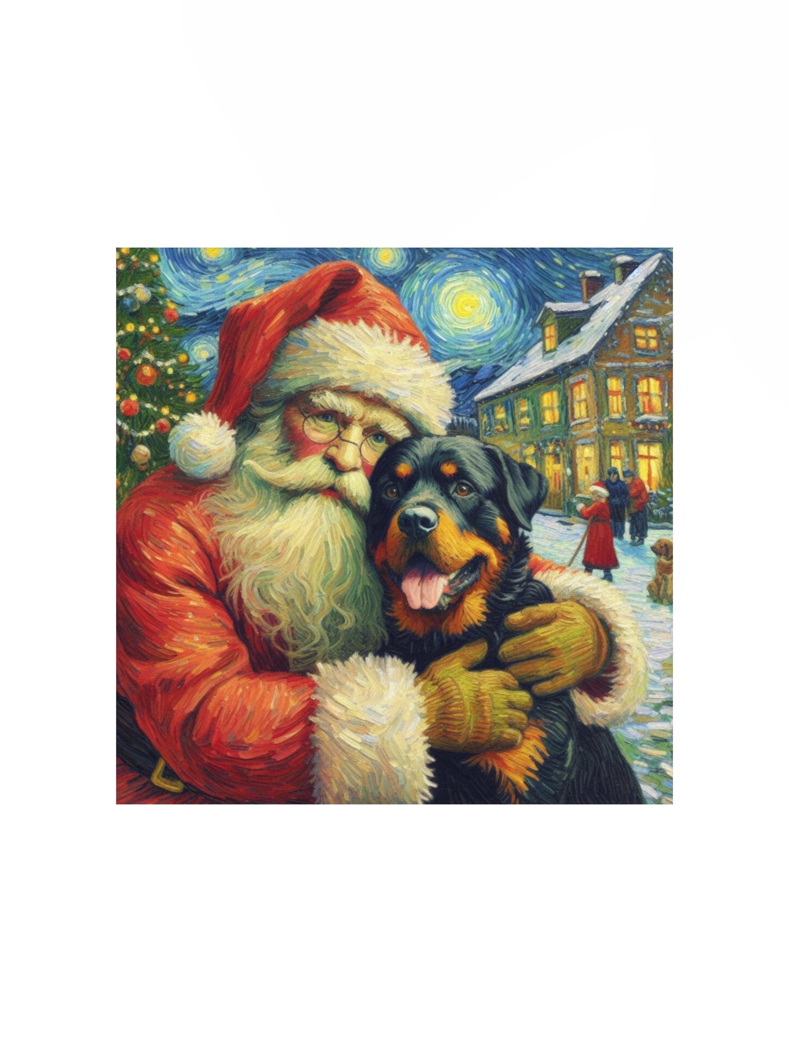 Rottweiler & Santa Matte Poster | Rottweiler Store