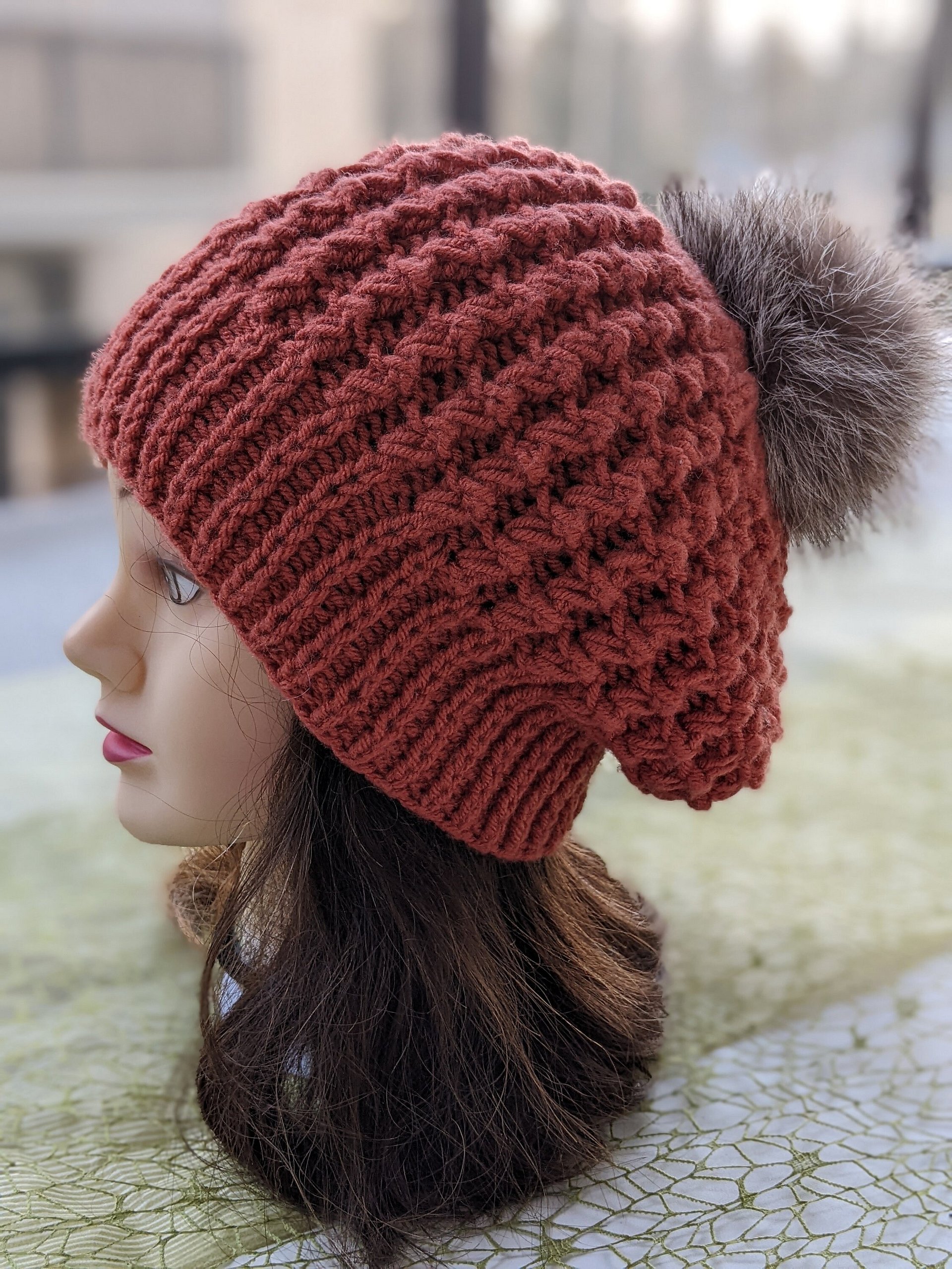 Flat Knit Beret Hat Pattern product image (4)