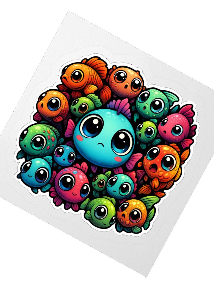 Whimsical Fish Friends #2 Kiss-Cut Sticker product image (5)