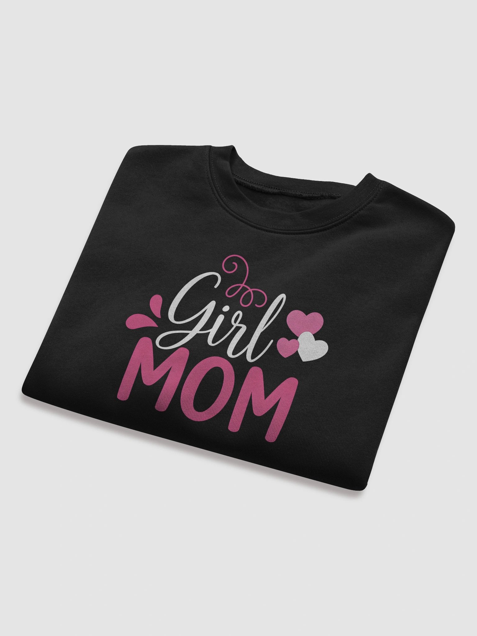 Girl Mom Crop Top – Cute Pink & White Heart Design | Stylish Mom of Girls Shirt product image (8)