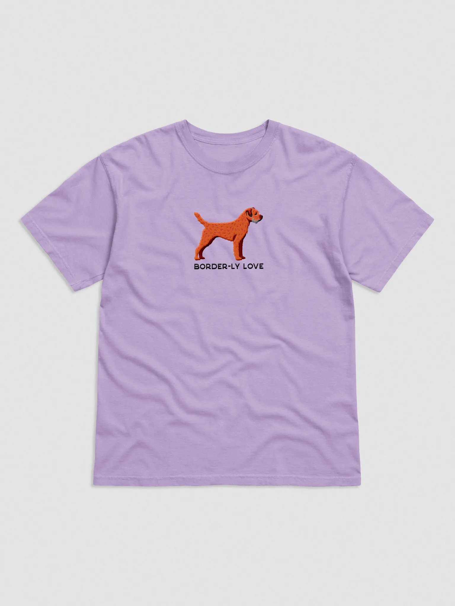Border-ly Love T-Shirt(Embroidered) of a Border Terrier(Red) product image (4)