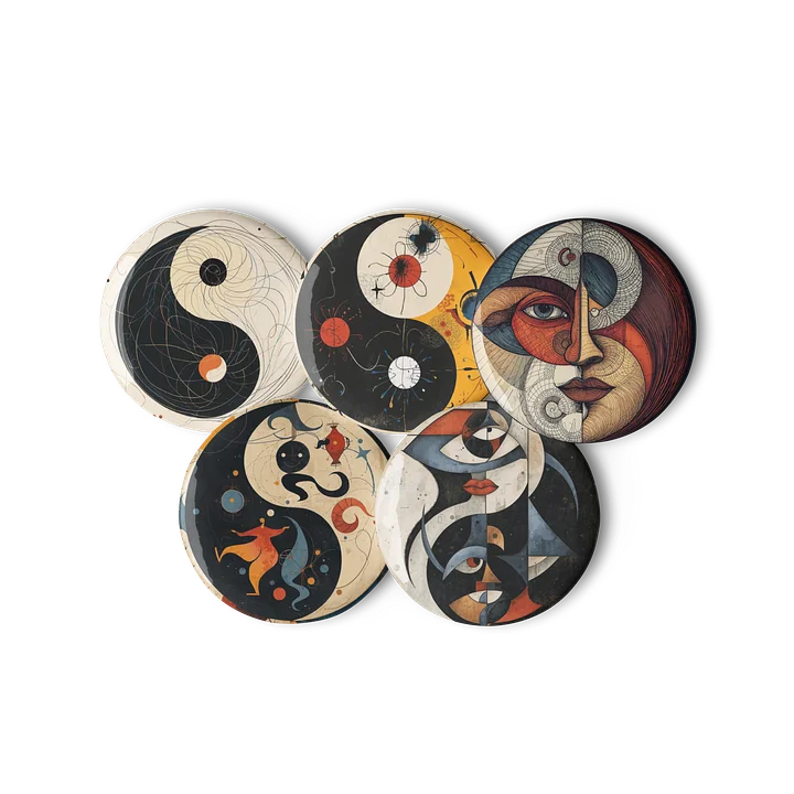 Cosmic Balance Art Pins (set 1) – Abstract Yin & Yang Collection product image (2)