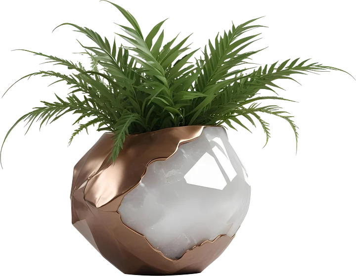 Organic Glamour – Luxury Quartz and Copper Vase PNG product image (1)