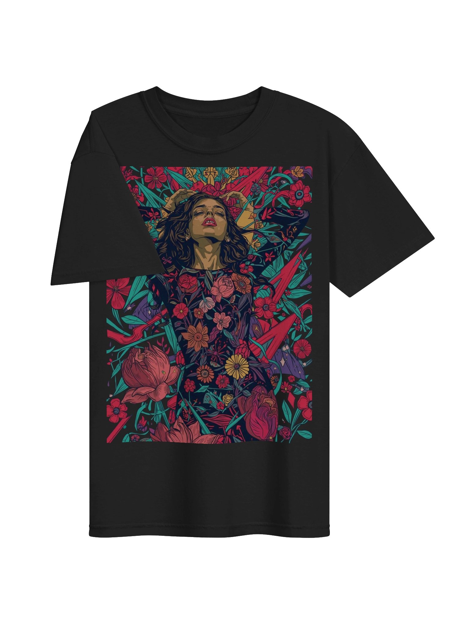 Floral Goddess Illustration Heavyweight Tee product image (6)