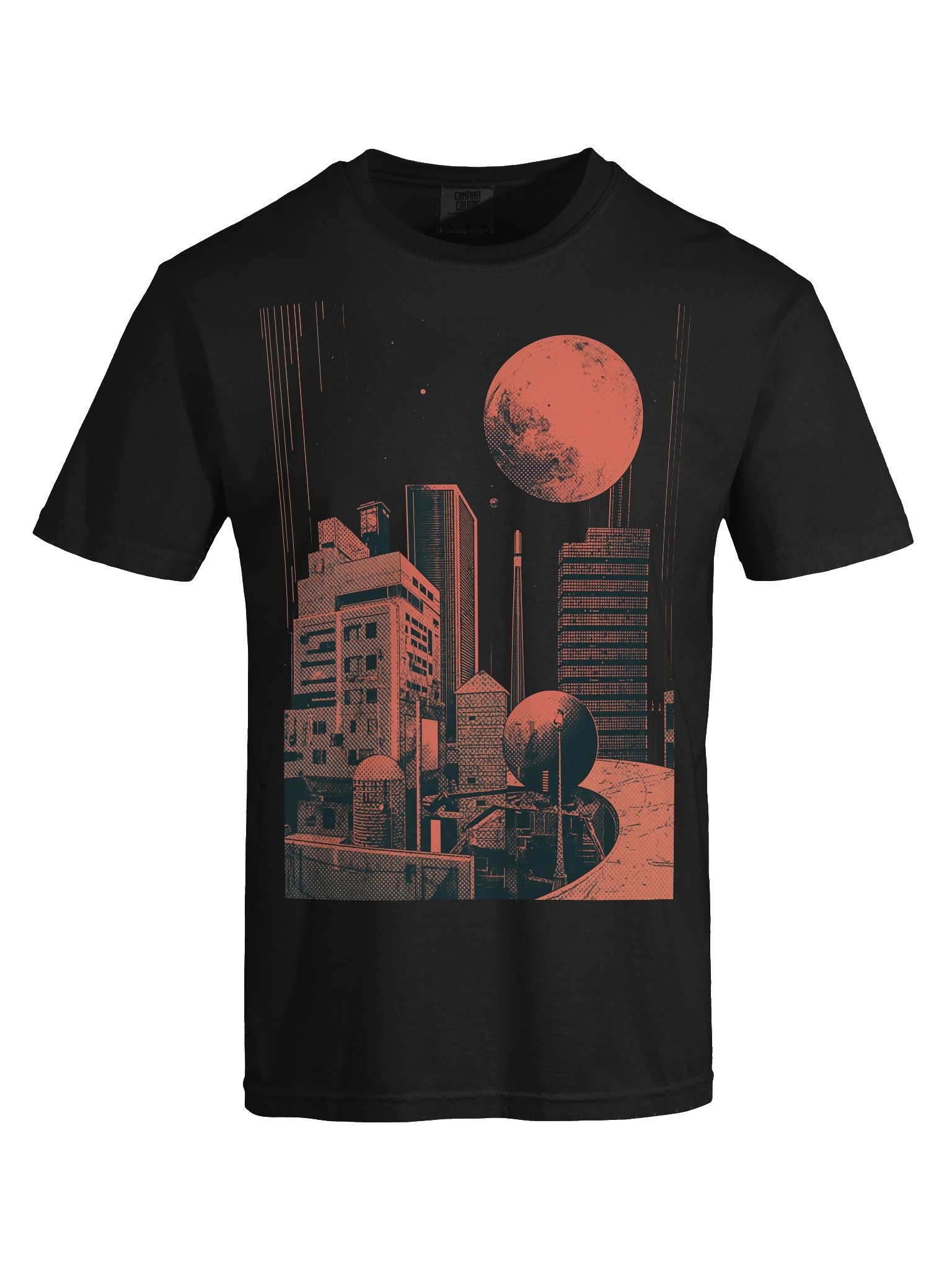 Retro Sci-Fi Skyline Heavyweight T-Shirt product image (2)