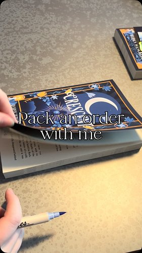 One of my favorite parts of being an indie author! 🥺

Finally remembered to film while I was packing up preorders for Crescent 🌙