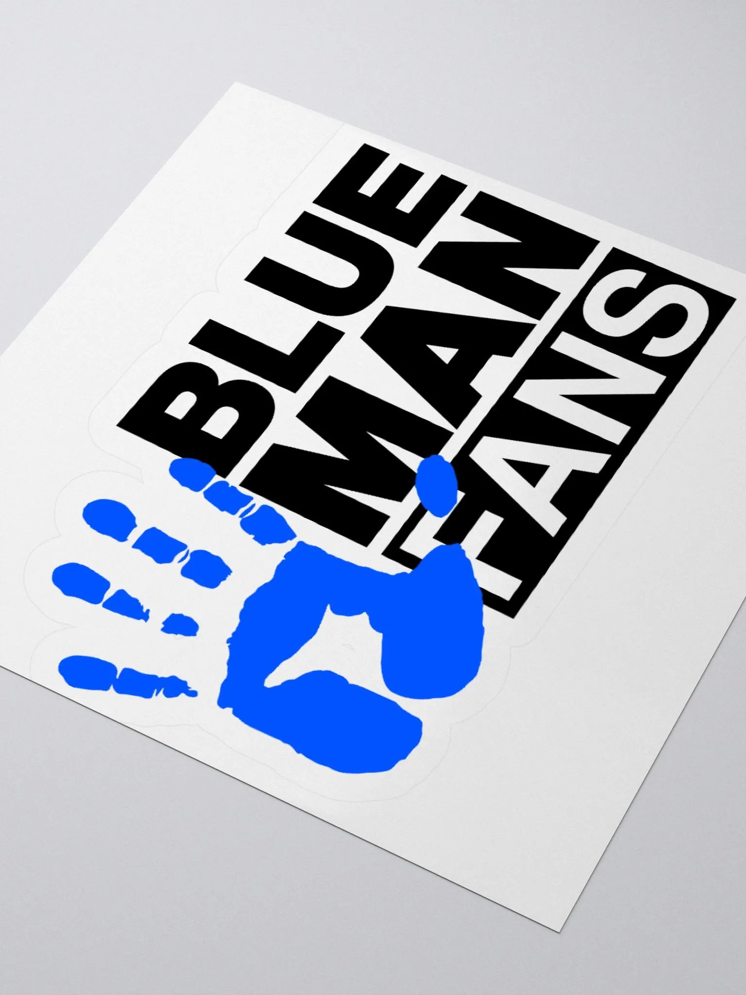 Blue Man Fans Hand Print Kiss Cut Sticker product image (8)