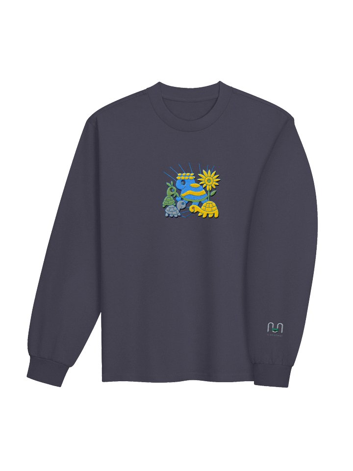 Turtle Crown & Sunflower Rays – Winter Bloom Edition - Long Sleeve Shirt – Embroidered product image (2)
