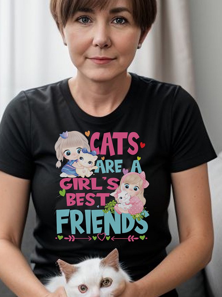 Cats Are A Girls Best Friend - Cat Lover Cat Owner Funny For Any Cat Breed T-Shirt product image (1)