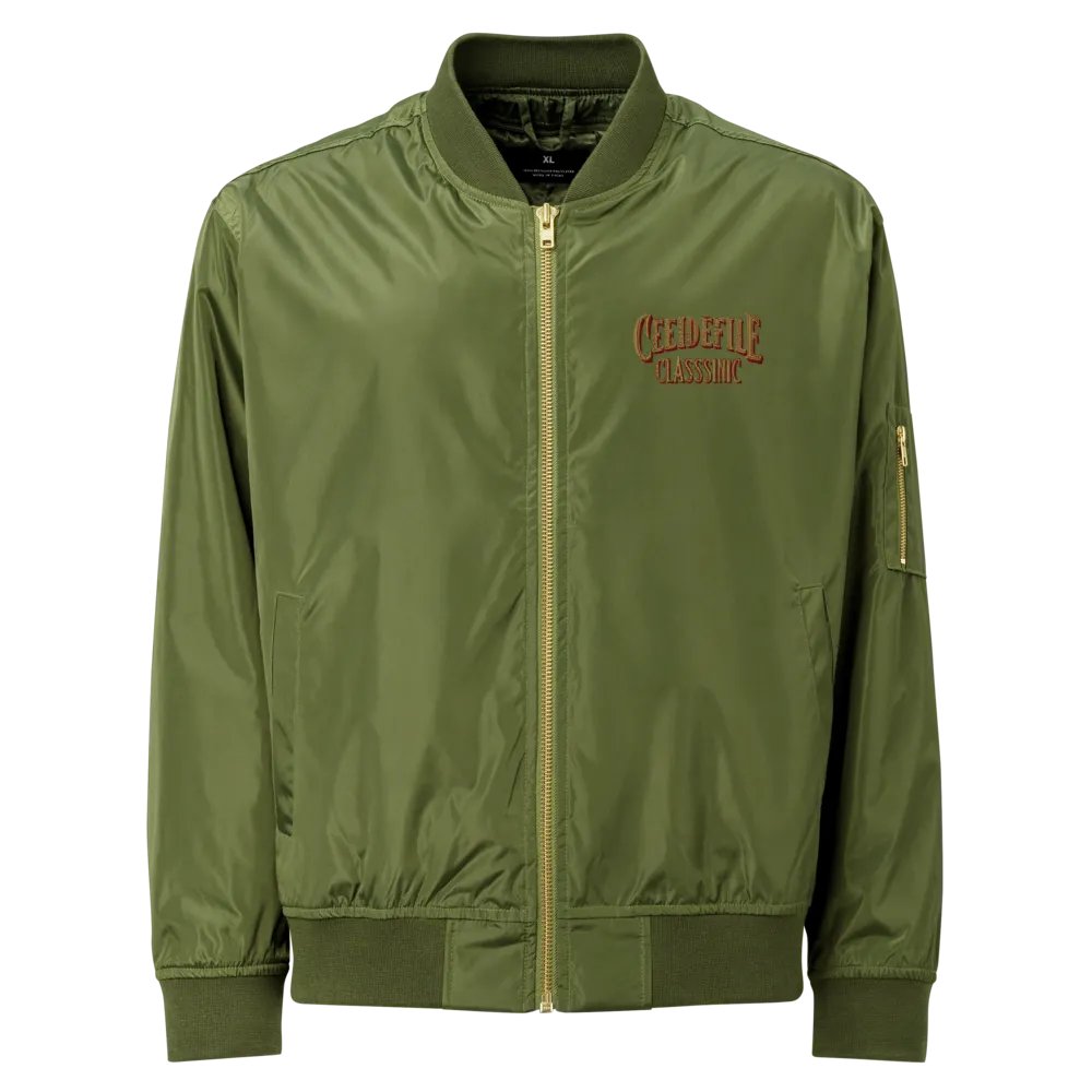 Retro Distorted Text Bomber Jacket product image (1)