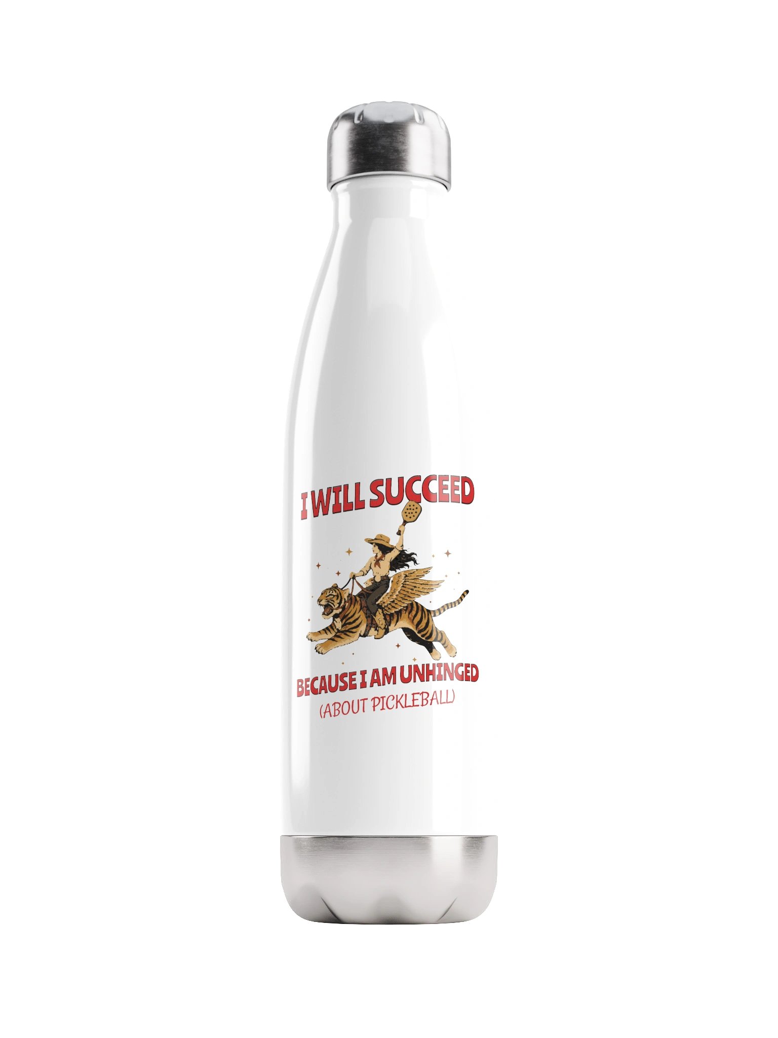 I Will Succeed Because I Am Unhinged About Pickleball Water Bottle – Adult Humor Pickleball Water Bottle product image (1)