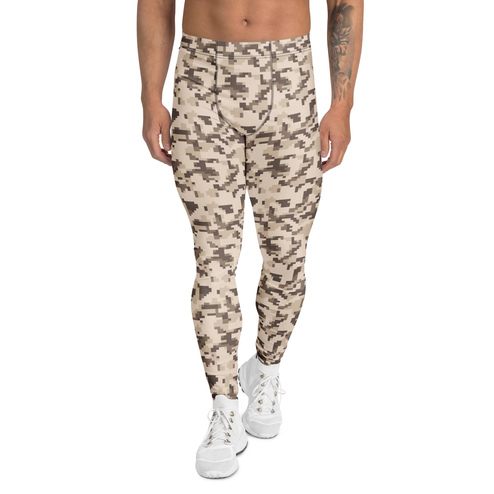 Comfortable Men's Leggings Military Pixel Camouflage Design product image (1)