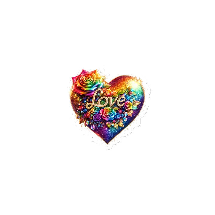 Rainbow Love Floral Heart Die-Cut Magnet product image (1)