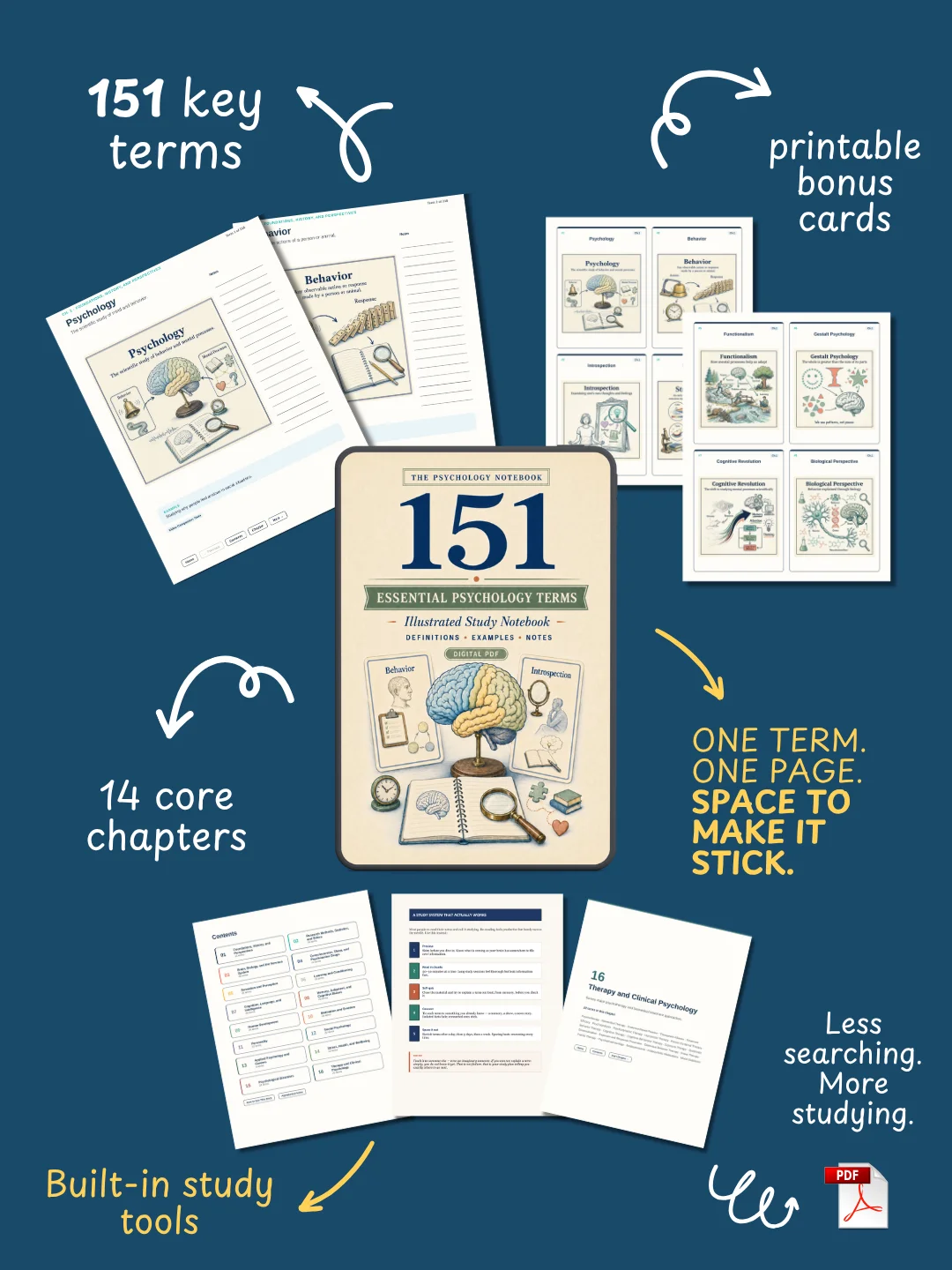 151 Psychology Terms: Psych 101 Foundations | Illustrated PDF Study Guide, Volume 1 product image (2)