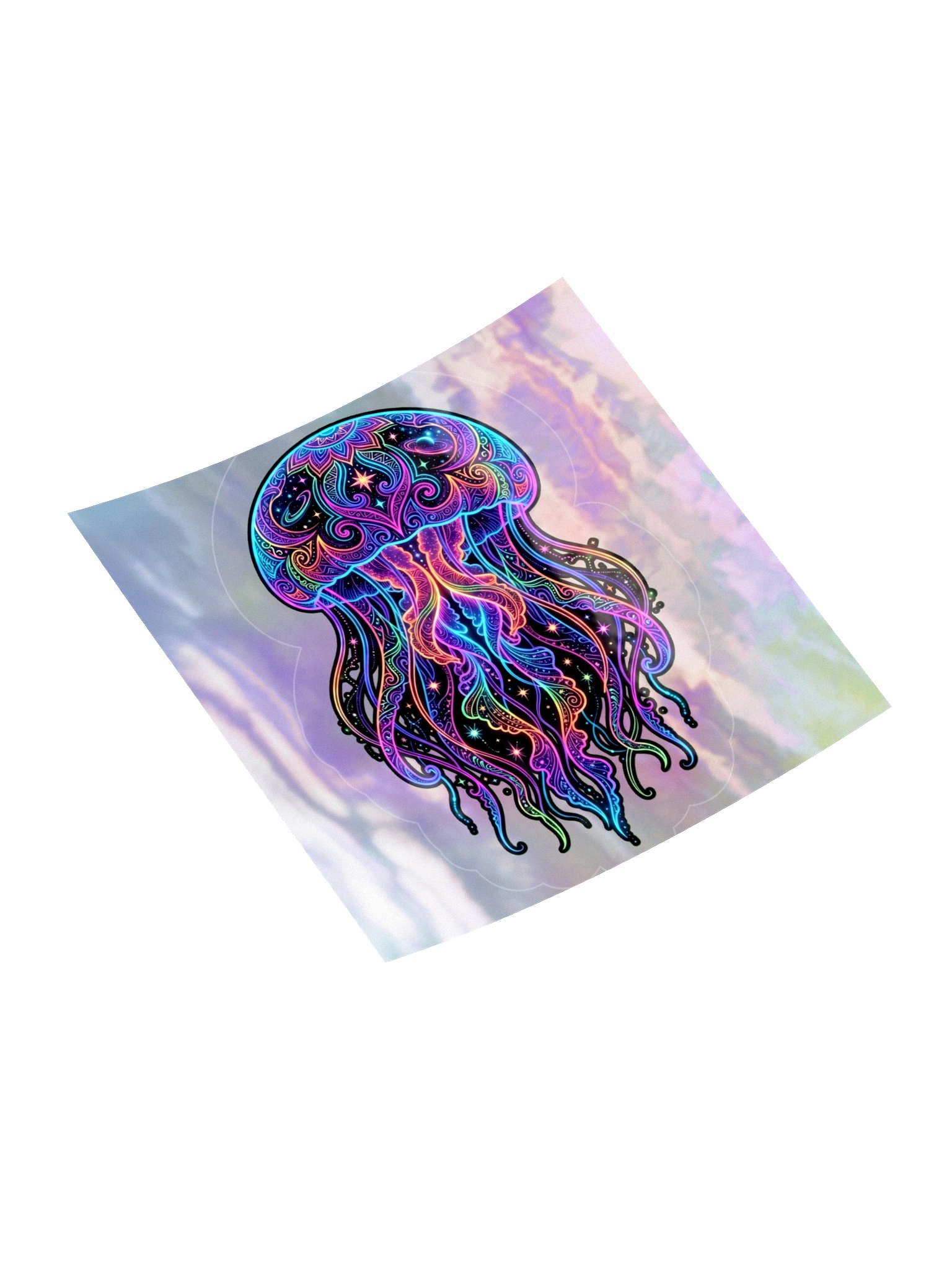 Intricate Neon Jellyfish Sticker product image (5)