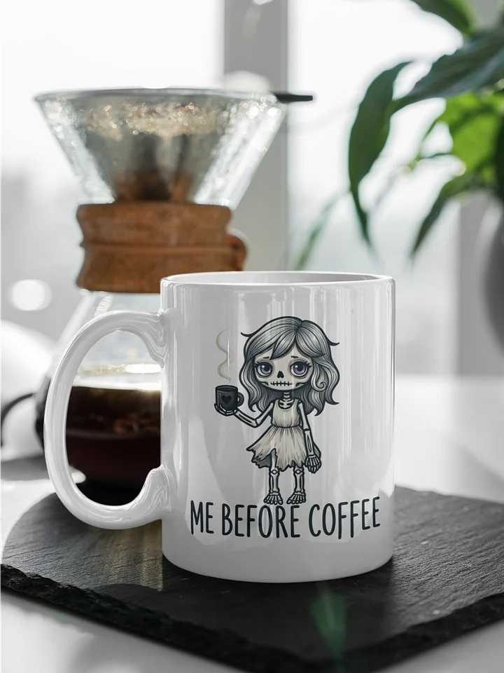 "Me Before Coffee" Skeleton Girl Mug | Me Before Coffee Collection product image (1)
