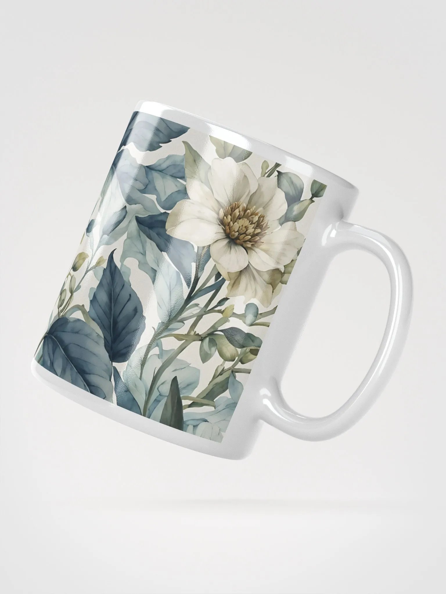 BEAUTIFUL IVORY FLORAL WITH LUSH FOLIAGE MUG product image (3)