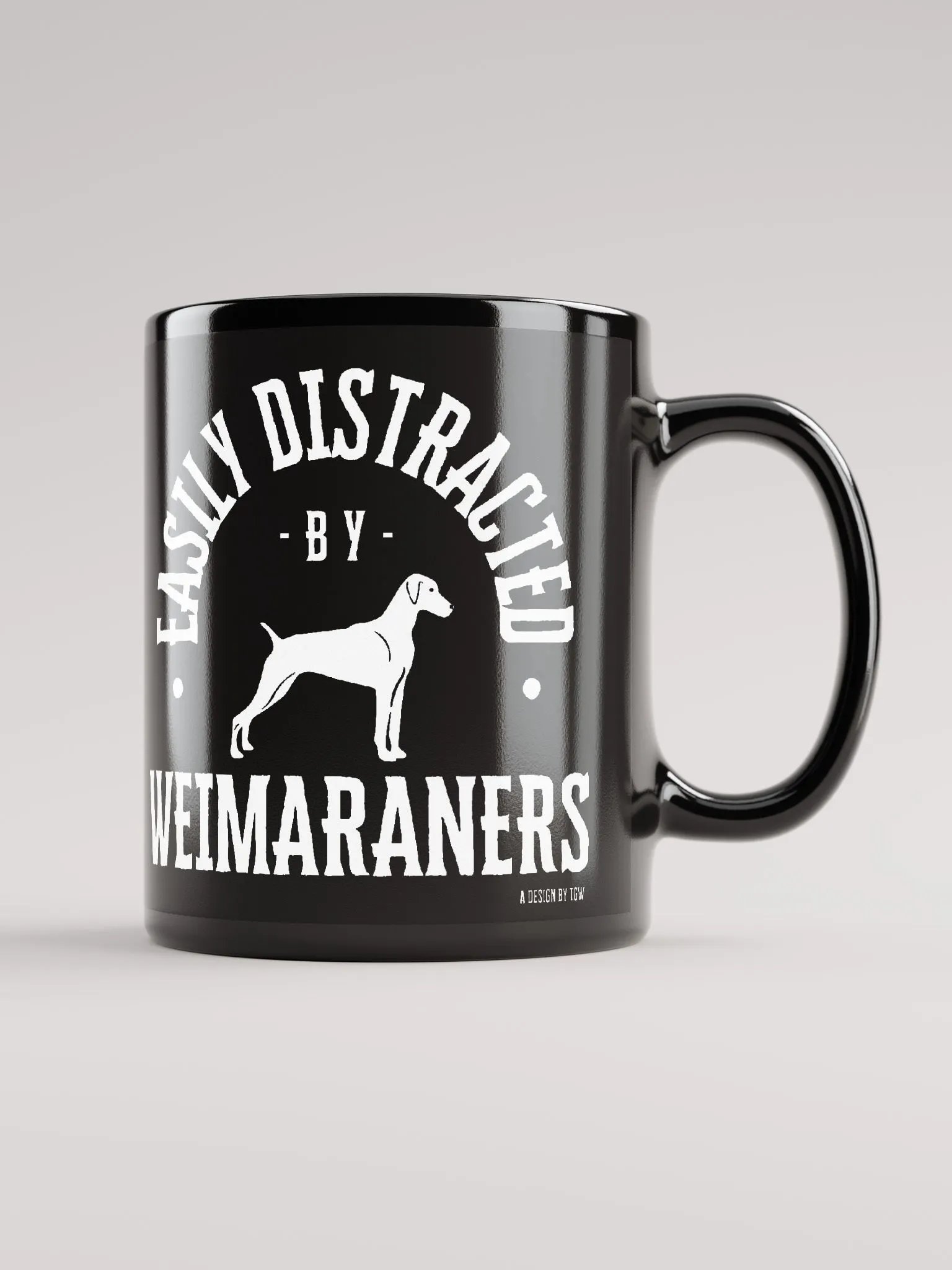 Easily Distracted (wht) - Black Glossy Mug product image (1)