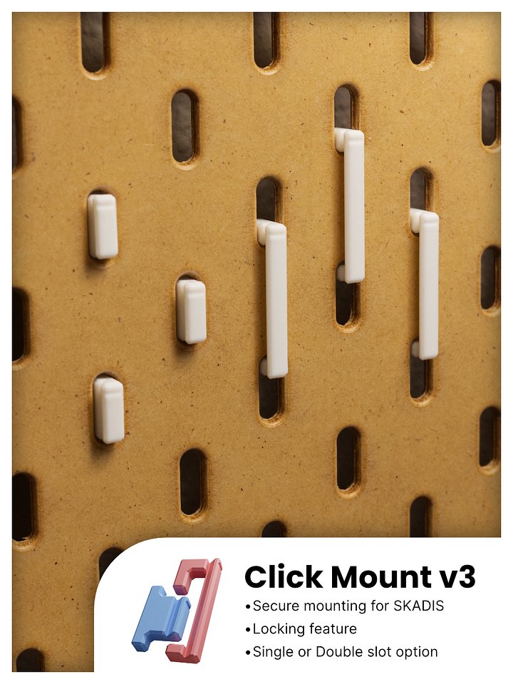 Skadis Click Mount 3D Model product image (2)