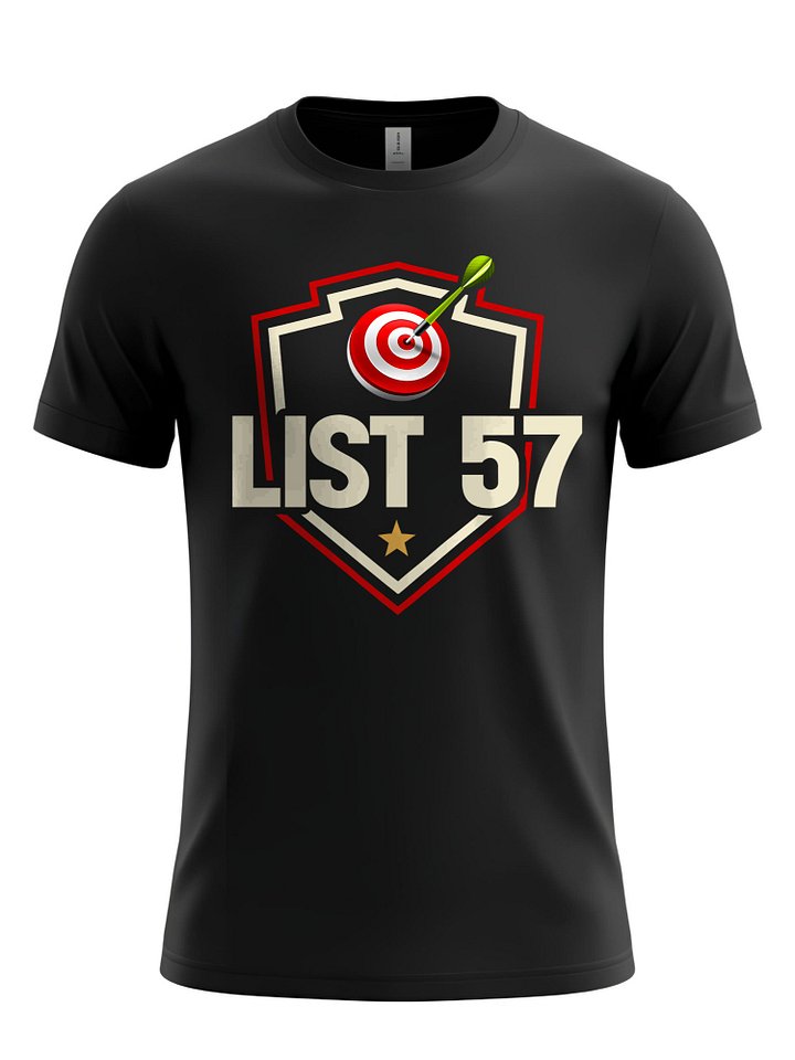 List 57 T Shirt Cream Shield Target Design Sports Graphic Printed Tee Unisex Casual Athletic Number Shirt Streetwear Bold Black Top product image (1)