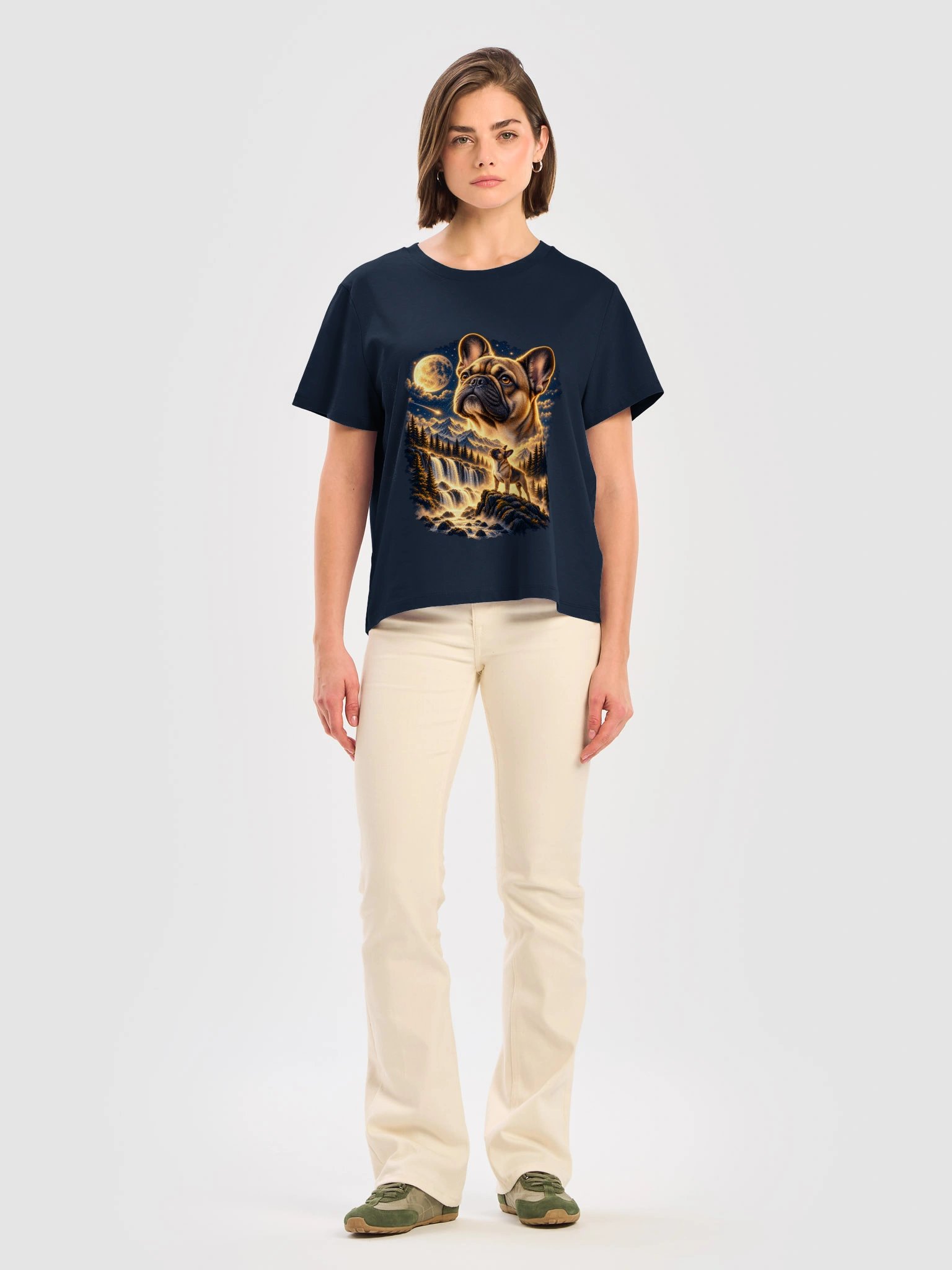 French Bulldog Graphic T-Shirt | Moonlit Nature Art Tee product image (45)