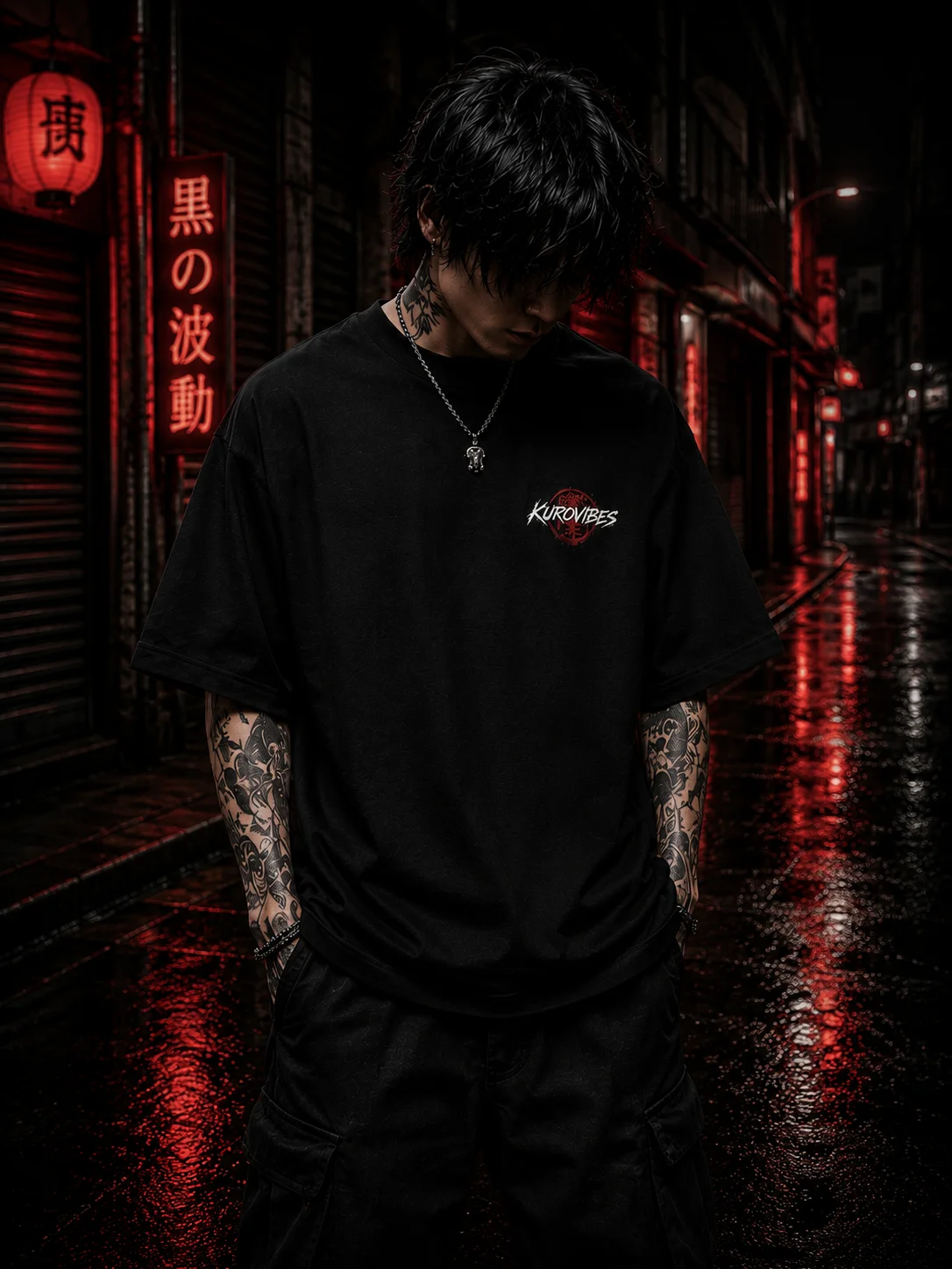 Kitsune Spirit – Japanese Kitsune Mask Oversized Graphic T-Shirt | Dark Streetwear product image (2)