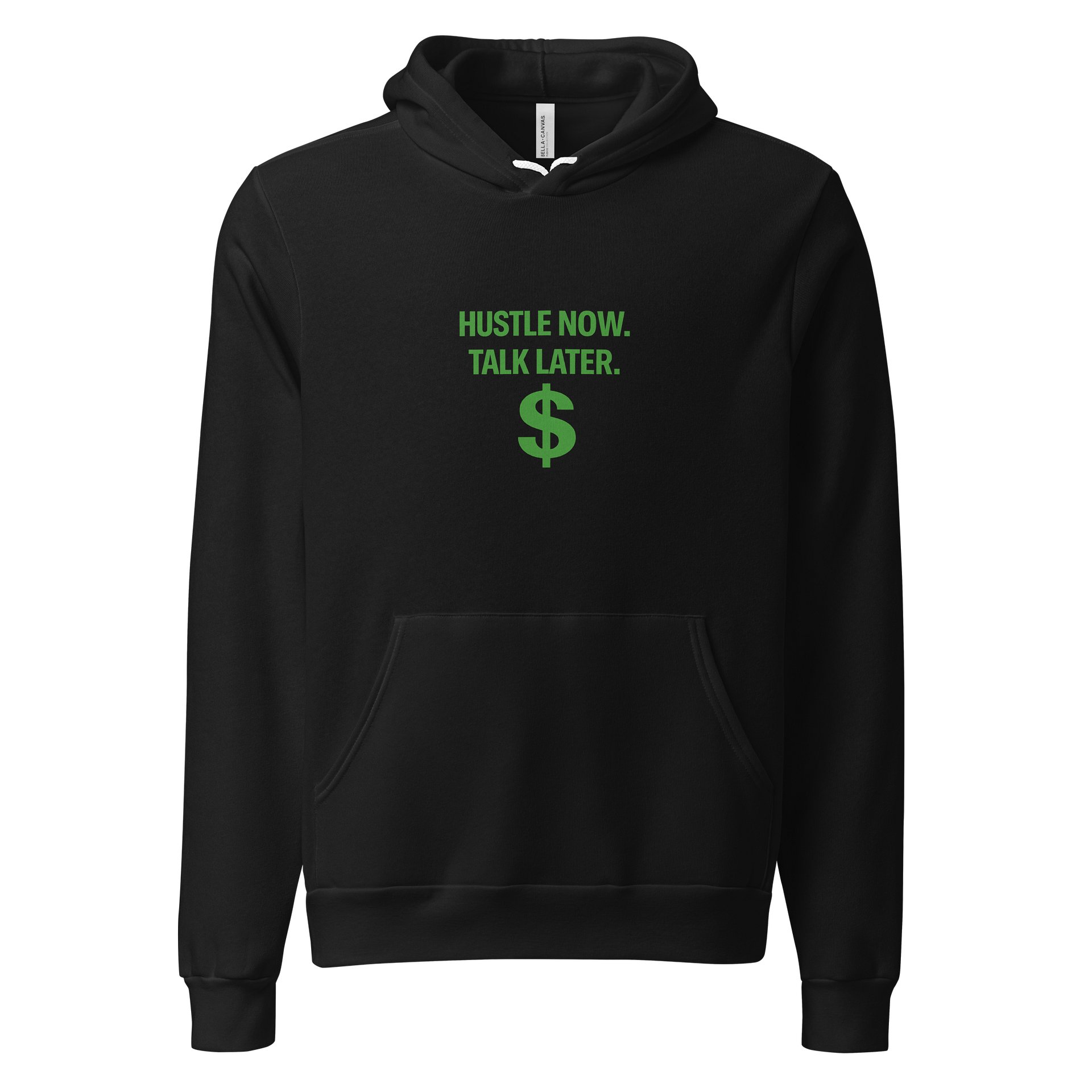 Hustle Now. Talk Later. Hoodie (White/Green Edition) product image (1)