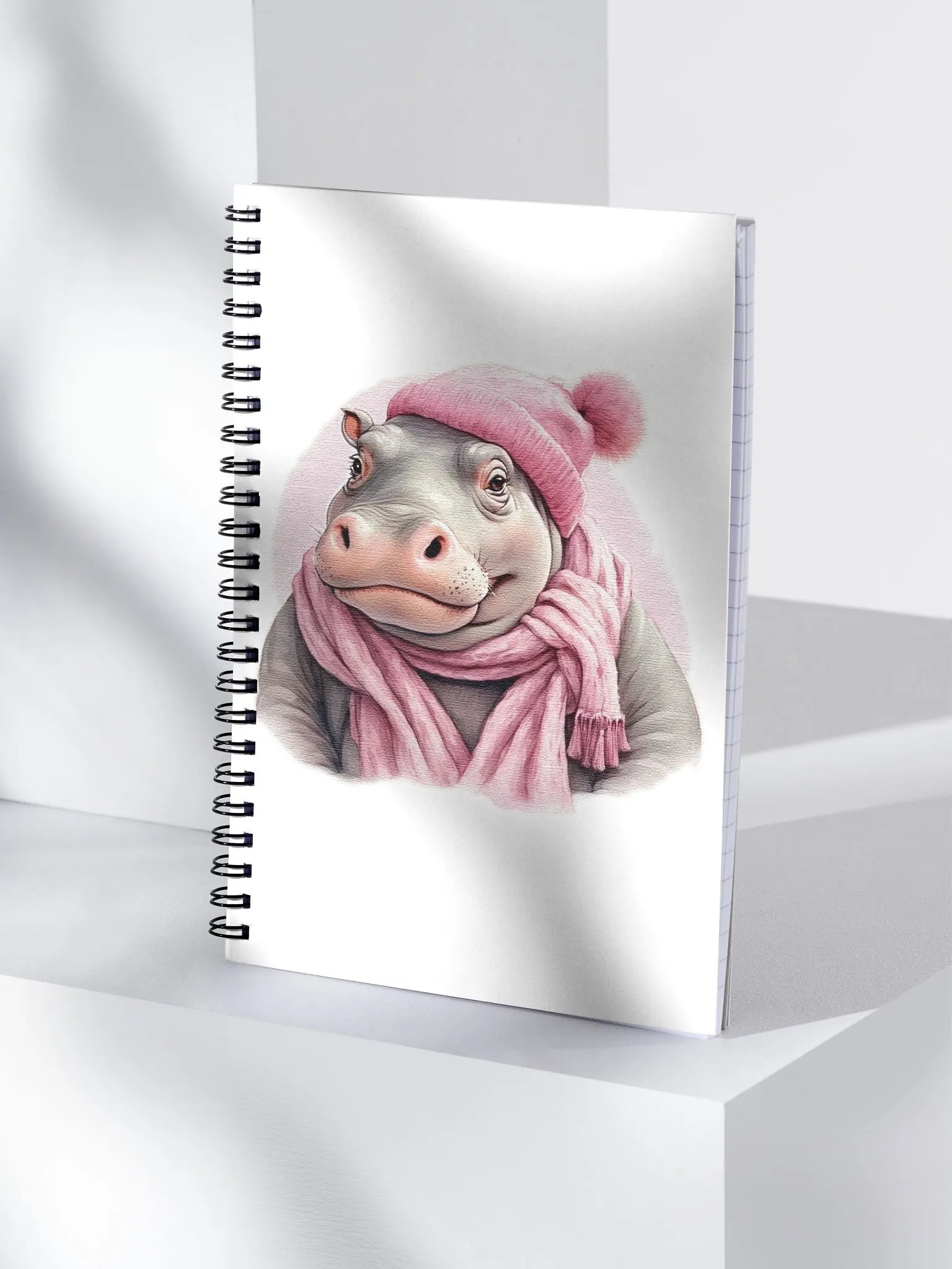 Adorable cute Hippo wearing a pink hat and scarf product image (4)
