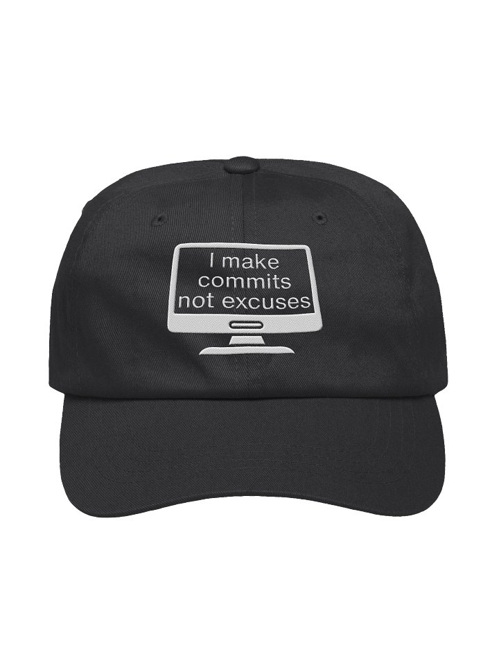 “I Make Commits, Not Excuses” Dad Hat – Developer Mindset Edition product image (1)