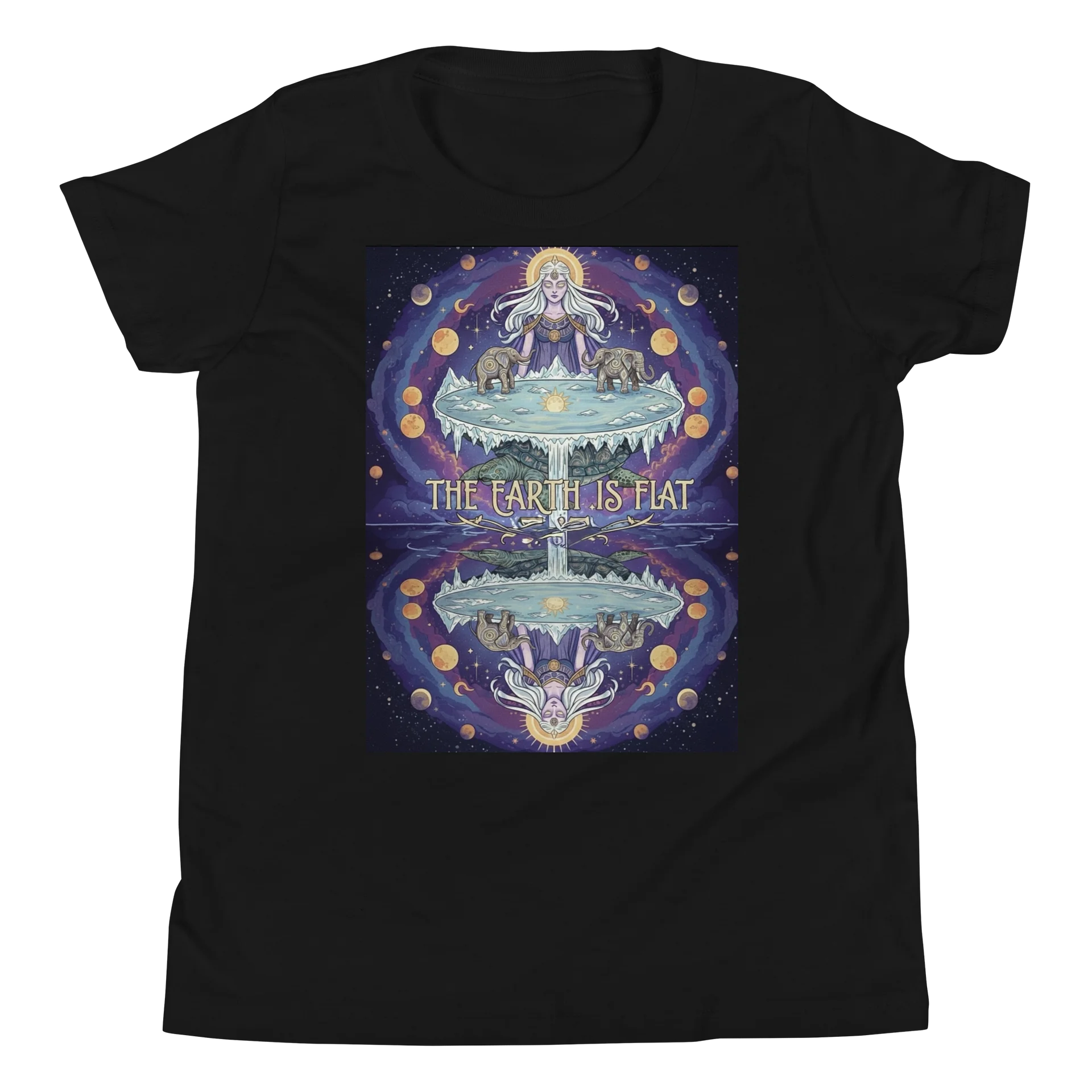 Cosmic Flat Earth Youth T-Shirt product image (4)
