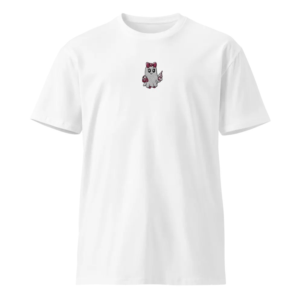 Cute Ghost Embroidered Premium Cotton Regular Fit T-Shirt product image (4)