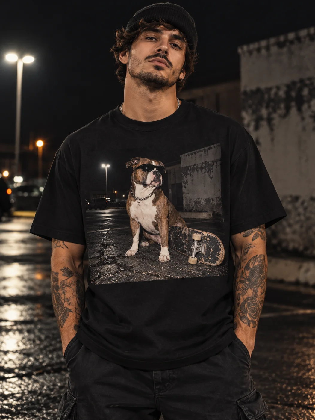 Pit Bull T-Shirt | Skateboard Dog Graphic Tee | Streetwear Dog Shirt | Urban Dog Lover Tee product image (1)