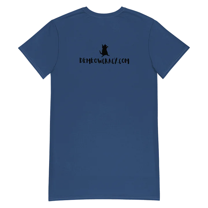 Dancing Demeowcracy Feline Blue T-Shirt Dress product image (2)